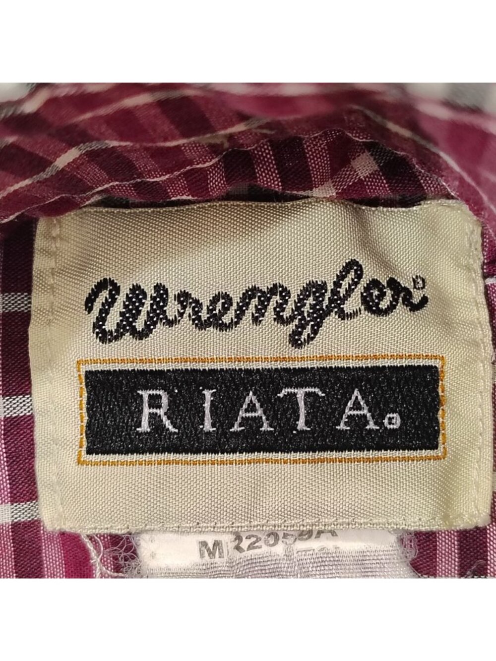 Vintage Wrangler Riata Button-Down Shirt Mens XXL Burgundy Plaid Long-Sleeve - Picture 15 of 15